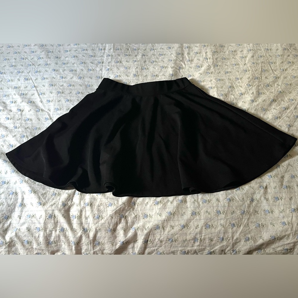 Black High-Low Skater Mini Skirt